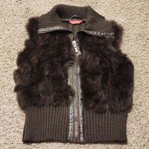 Y2K Jennyfer J Rabbit Fur Vest